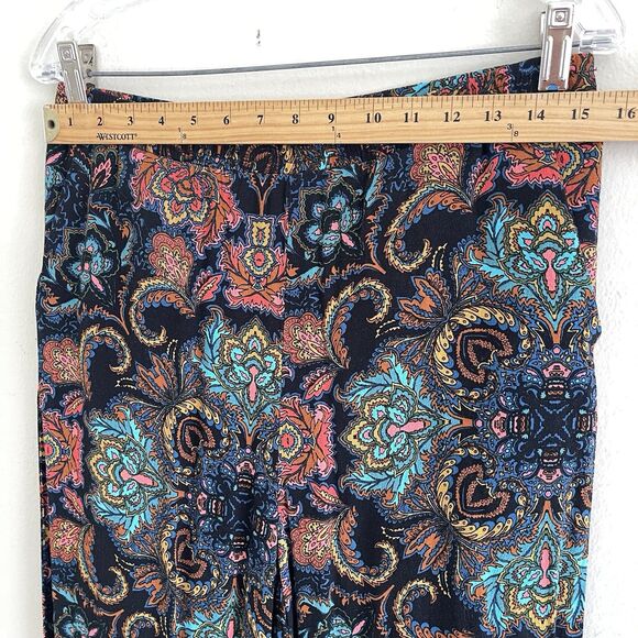HM Boho Pull On Pants Size 8 Colorful Paisley Damask Floral Pockets Relaxed Fit - Picture 5 of 10